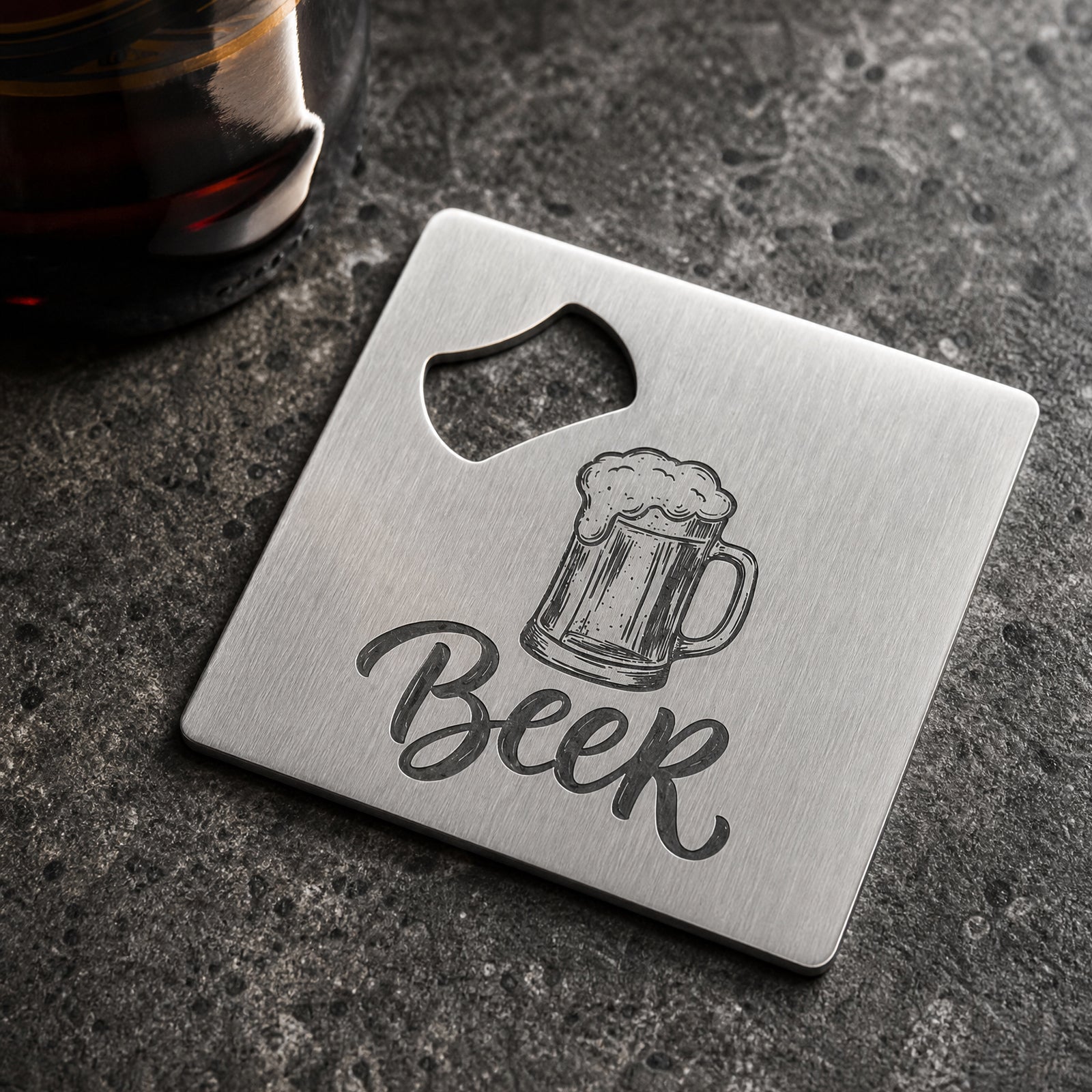 Square Metal Bottle Opener