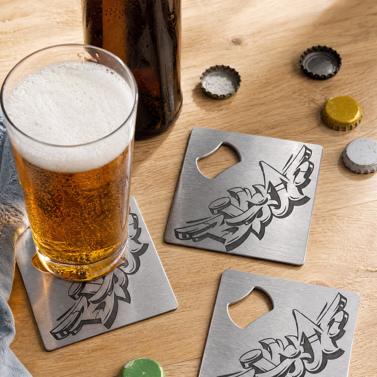 Square Metal Bottle Opener