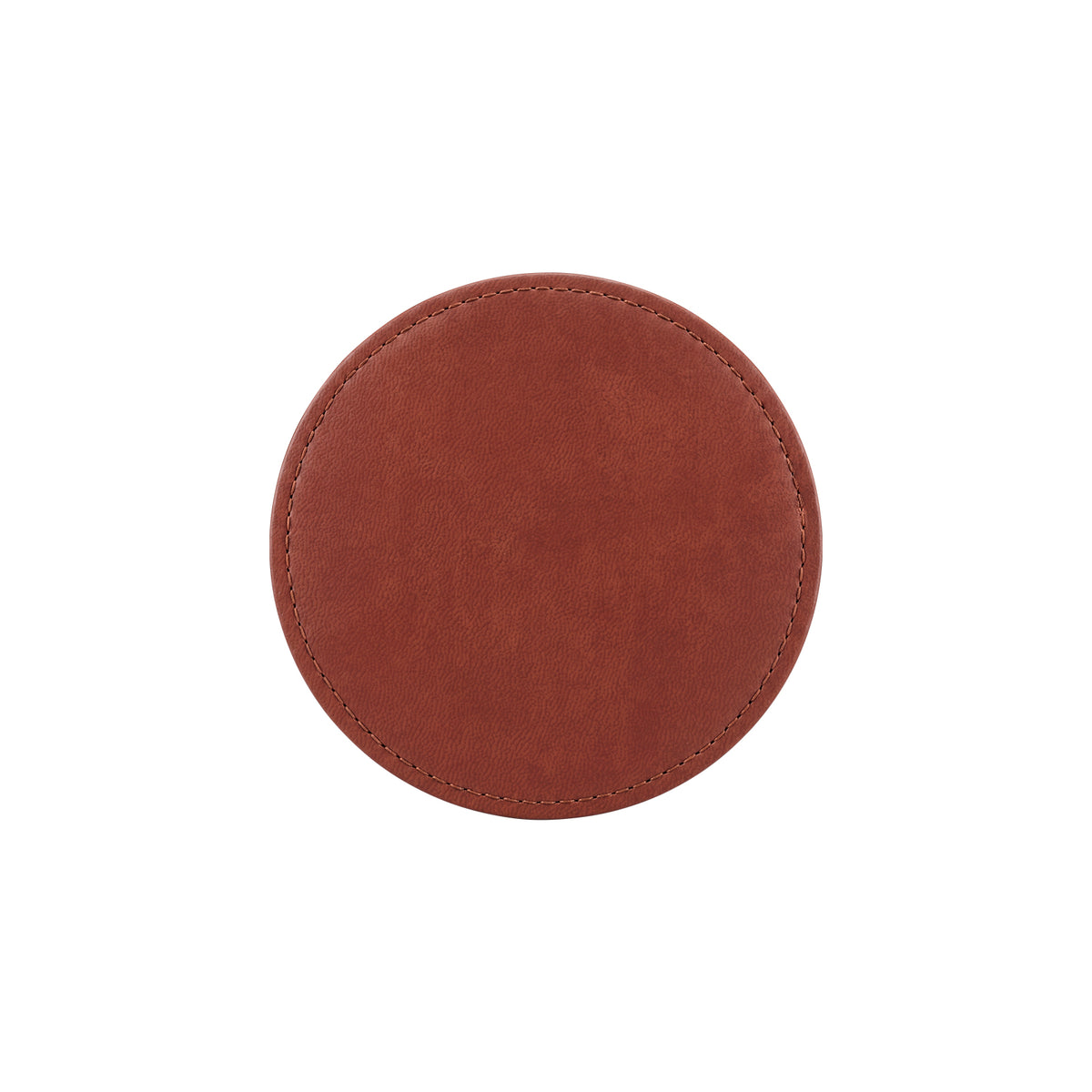Round Brown PU Leather Coasters