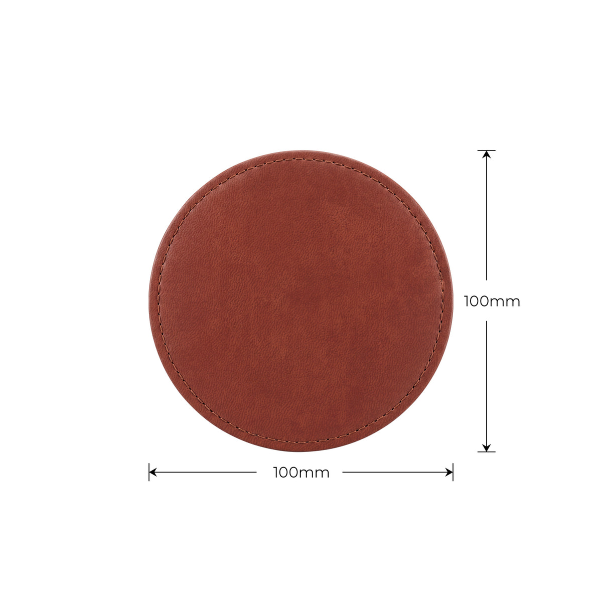 Round Brown PU Leather Coasters