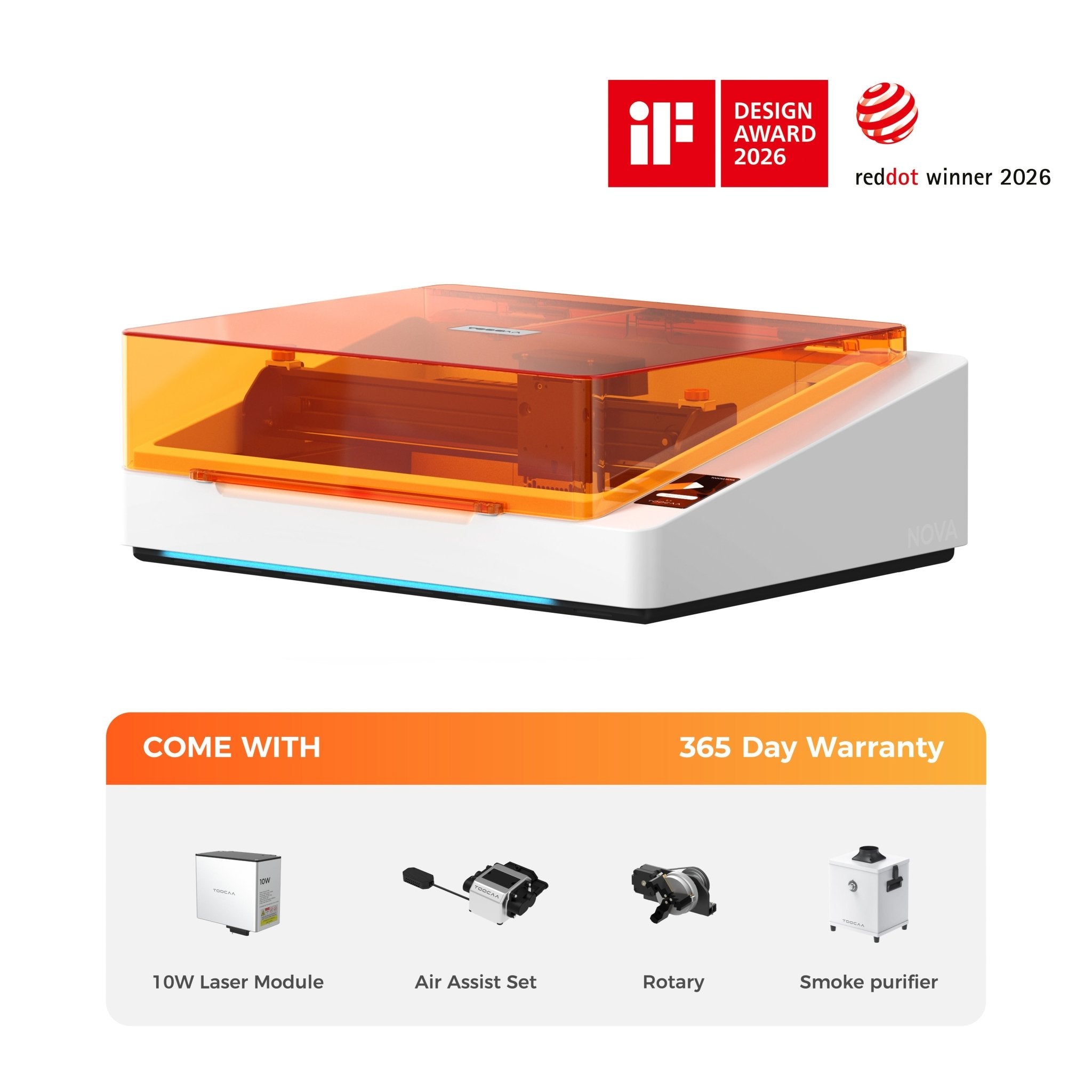 TOOCAA NOVA AI Laser Engraver | Smart, Safe, 36000mm/min Desktop