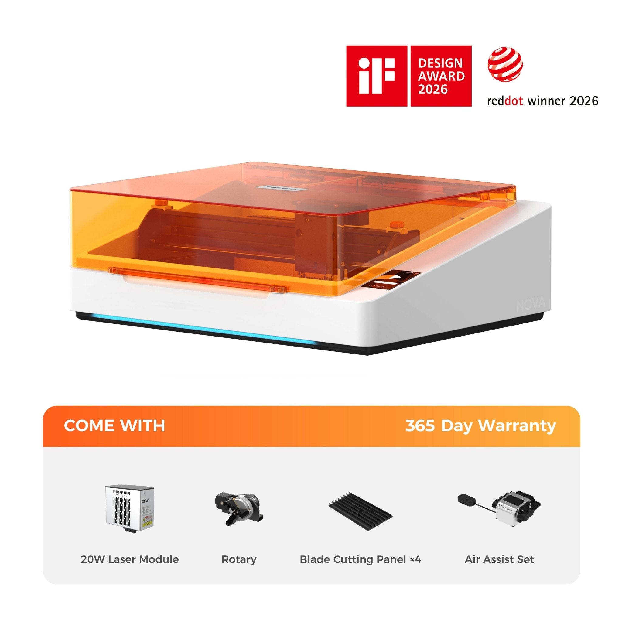 TOOCAA NOVA: Der KI-gestützte Lasergravierer mit Klasse-1-Sicherheit für mühelose Desktop-Kreationen