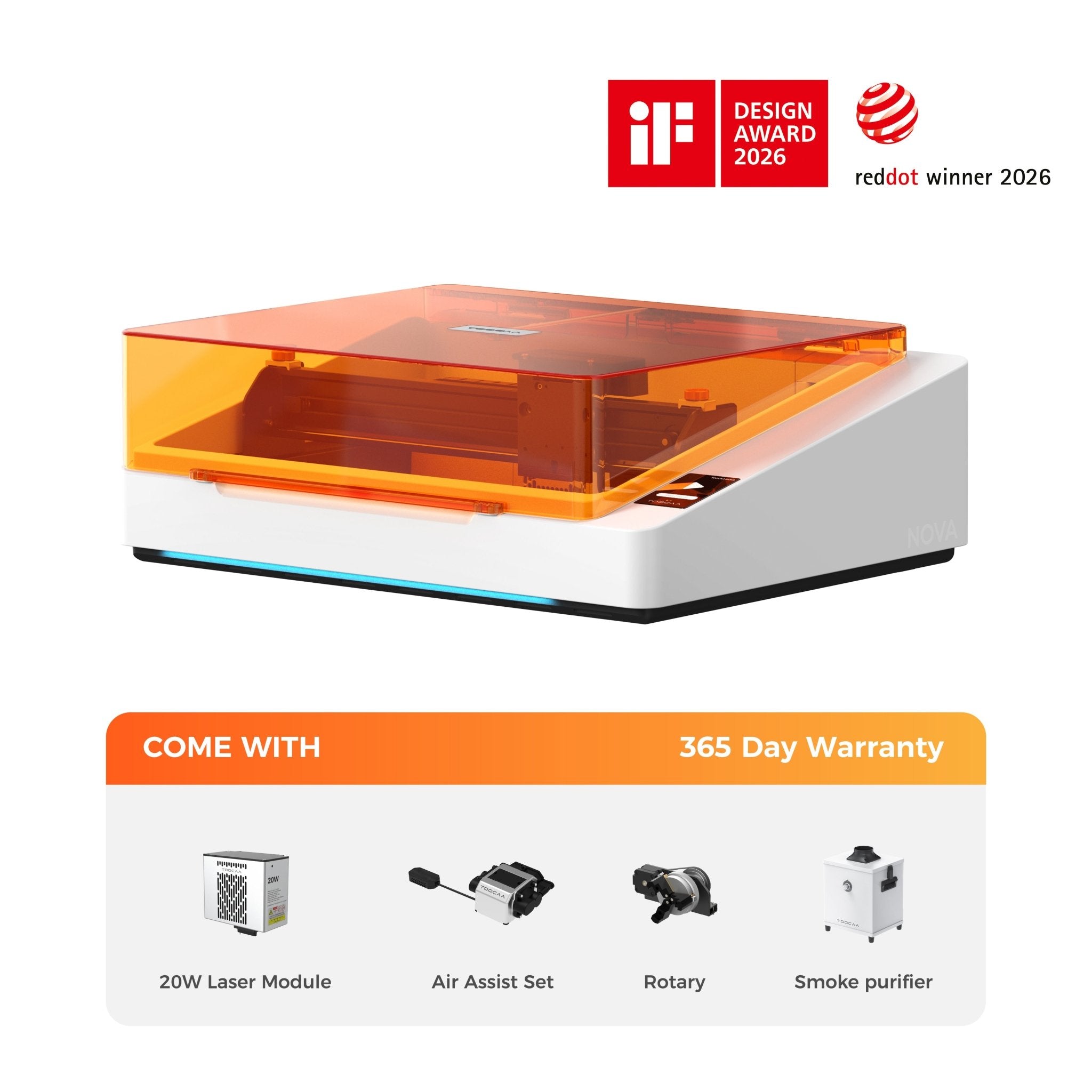 TOOCAA NOVA: Der KI-gestützte Lasergravierer mit Klasse-1-Sicherheit für mühelose Desktop-Kreationen