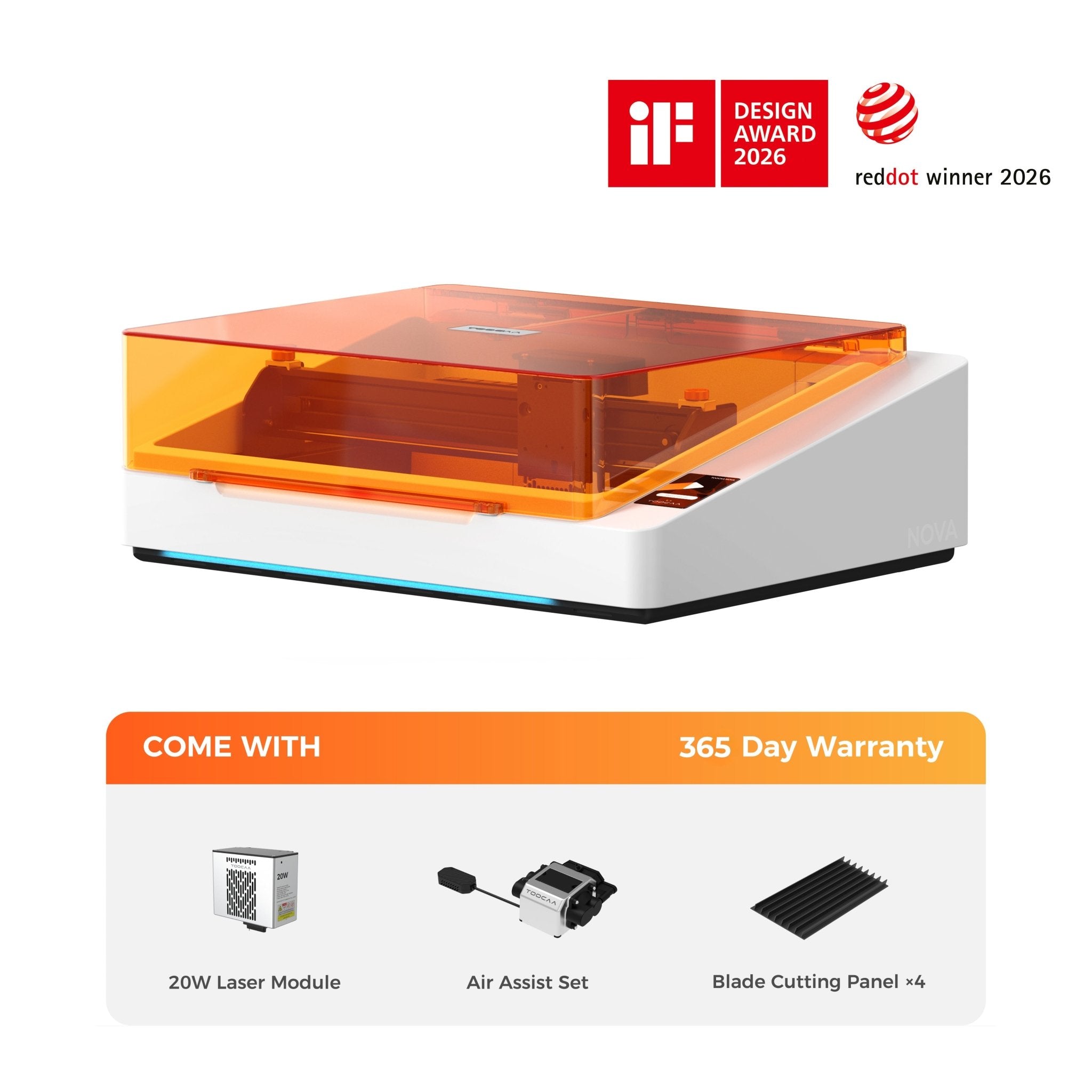 TOOCAA NOVA: Der KI-gestützte Lasergravierer mit Klasse-1-Sicherheit für mühelose Desktop-Kreationen