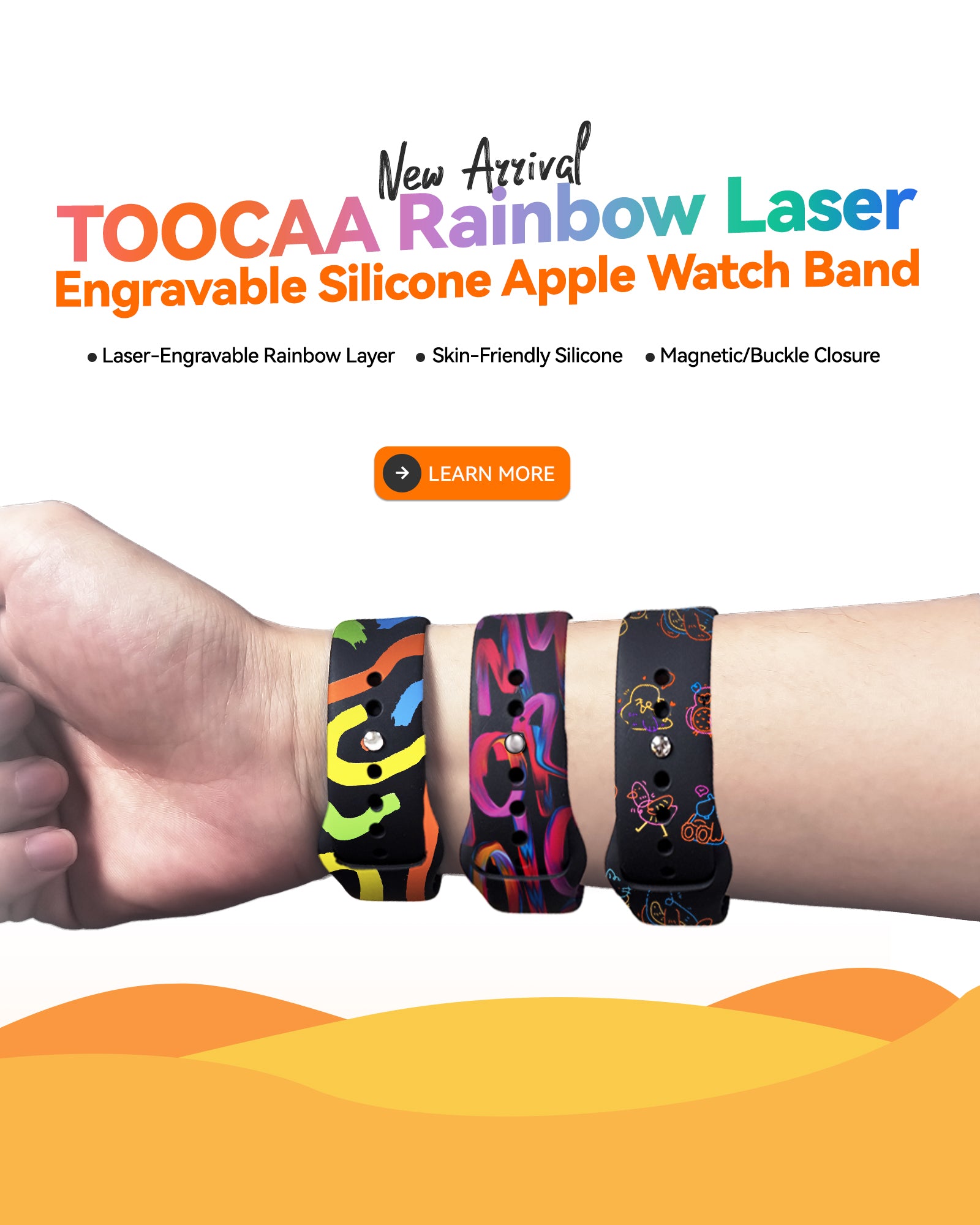 Laser engraving watch band