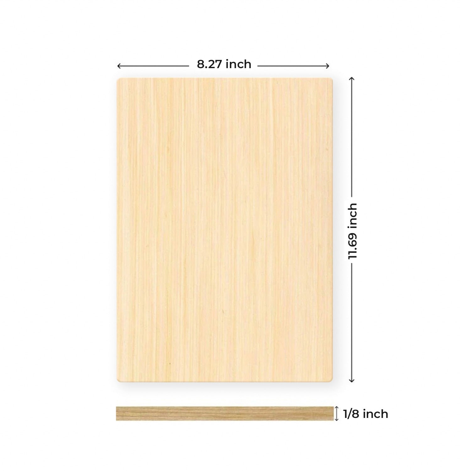 1/8" A4 Basswood Plywood （12 pcs）
