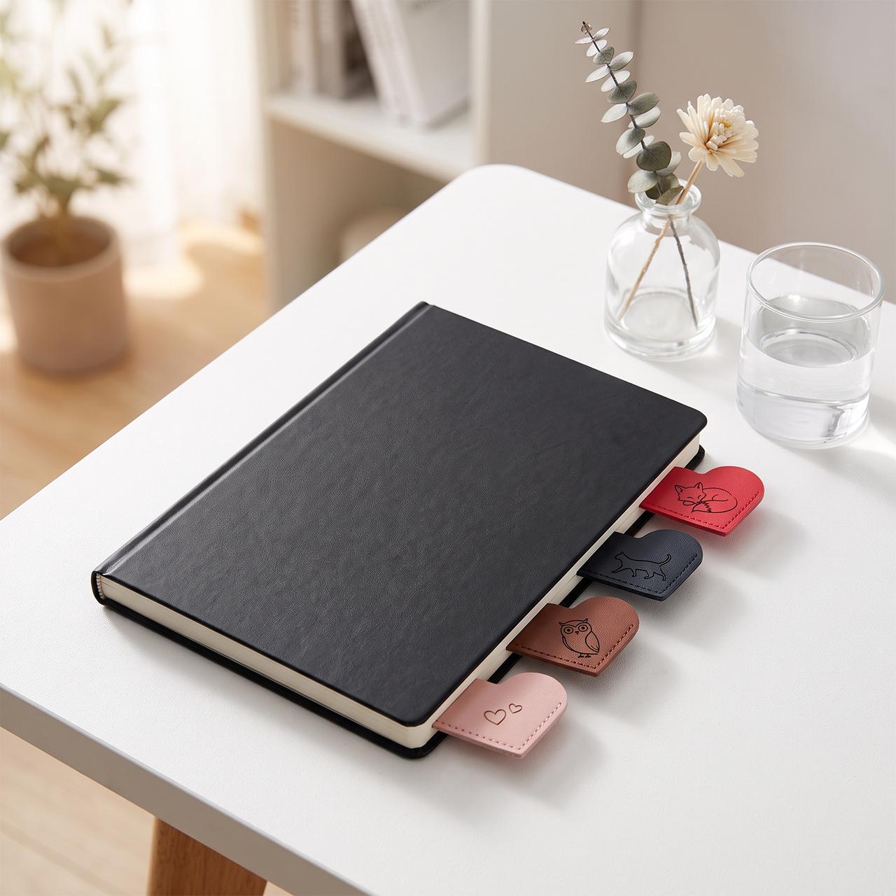 PU Leather Heart Corner Bookmarks for Laser Engraving