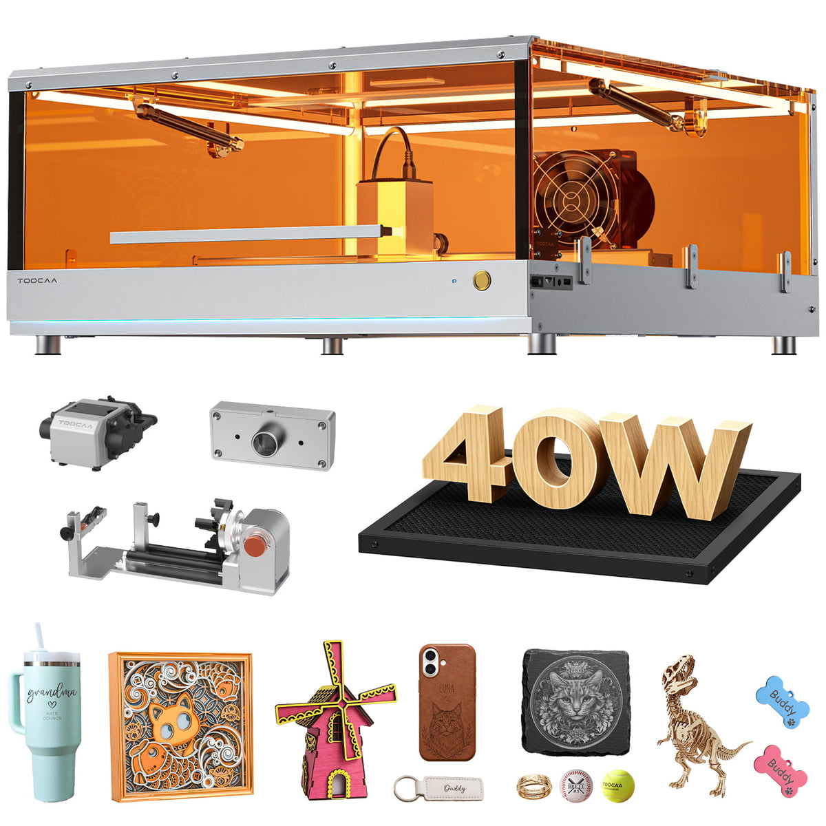 TOOCAA L2 40W/20W/10W Enclosed Laser Engraver & Cutter
