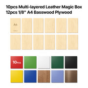 [Halloween Gift] 10pcs  Leather Magic Box +12pcs A4 Basswood Plywood