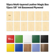 Halloween Gift |10pcs Leather Magic Box+12pcs A4 Basswood Plywood