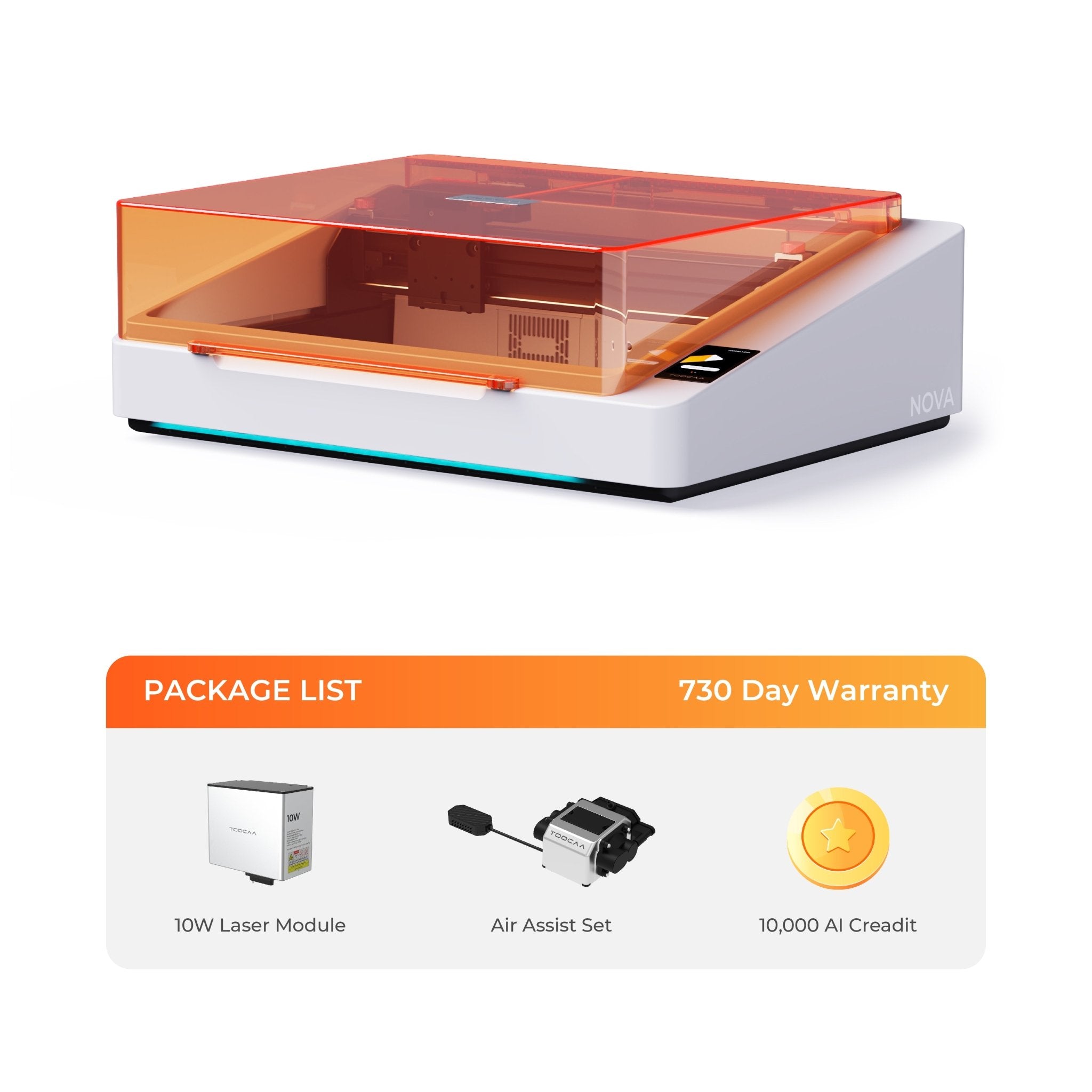 TOOCAA NOVA: The AI-Powered Laser Engraver with Class 1 Safety for Effortless Desktop Creation