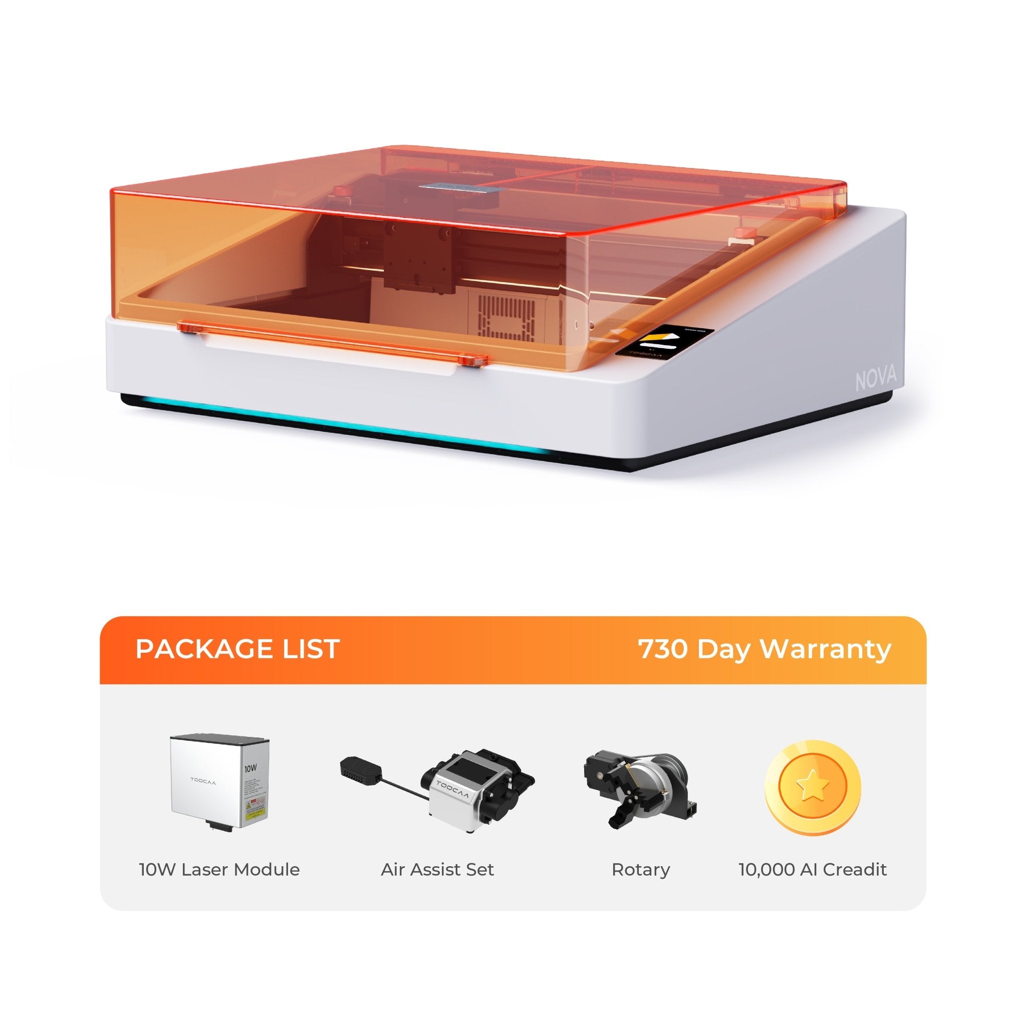 TOOCAA NOVA: The AI-Powered Laser Engraver with Class 1 Safety for Effortless Desktop Creation