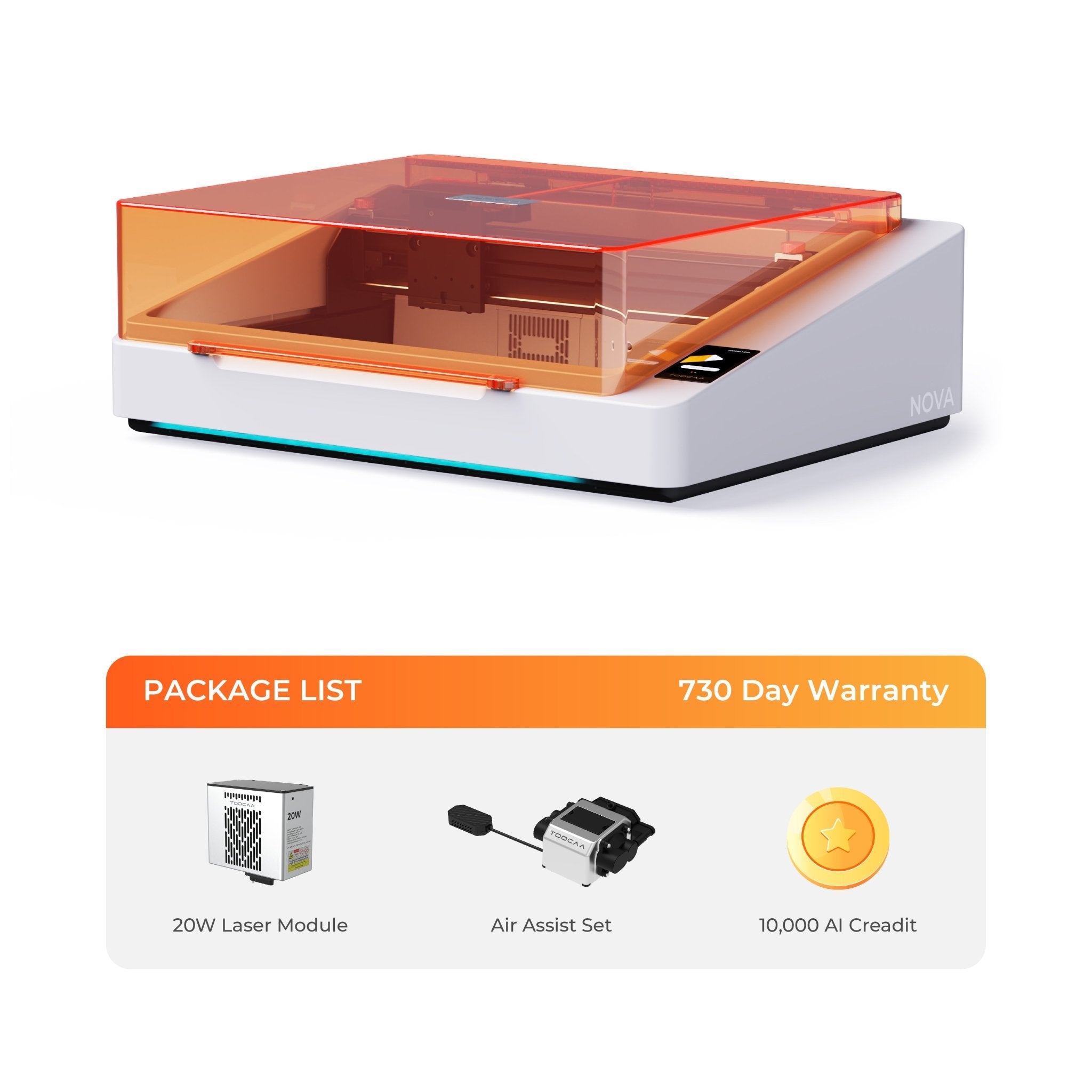 TOOCAA NOVA: The AI-Powered Laser Engraver with Class 1 Safety for Effortless Desktop Creation