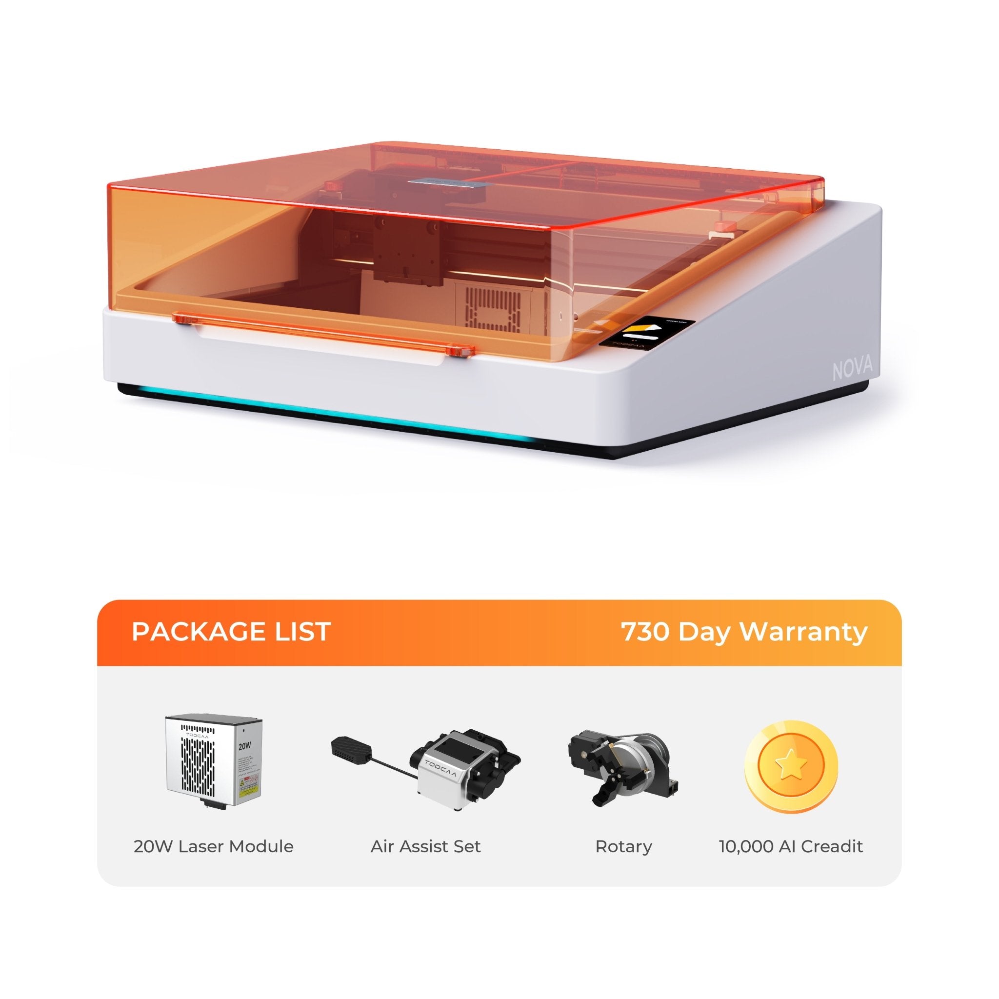 TOOCAA NOVA: The AI-Powered Laser Engraver with Class 1 Safety for Effortless Desktop Creation