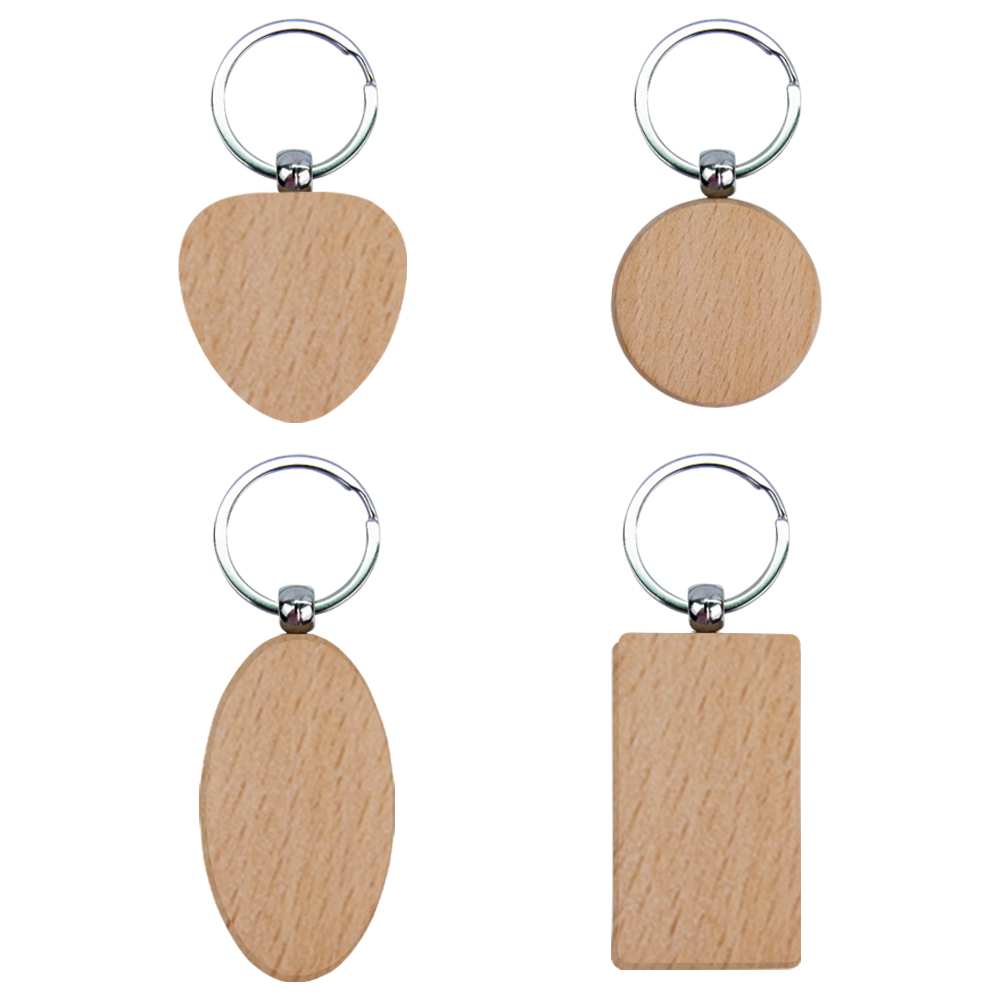 Multi-Shape Wooden Keychain