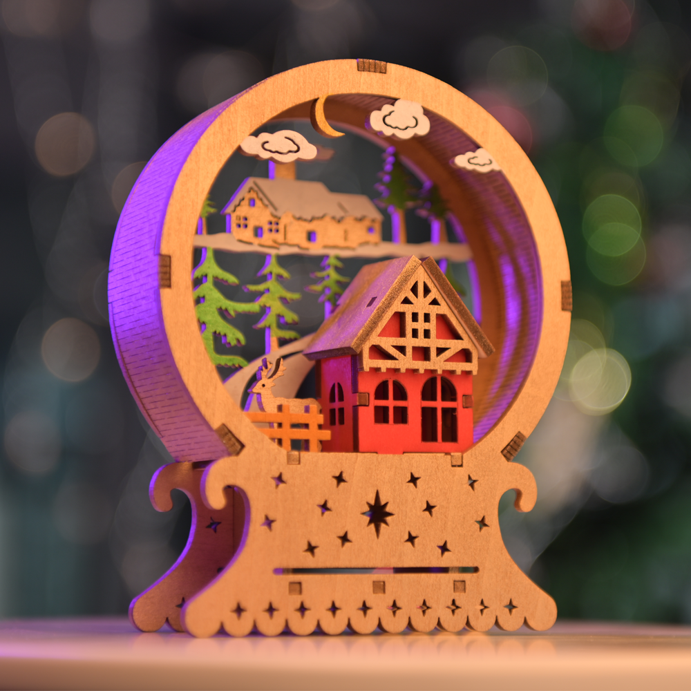 Christmas Wooden Scene Display Bal (Make From Ares)