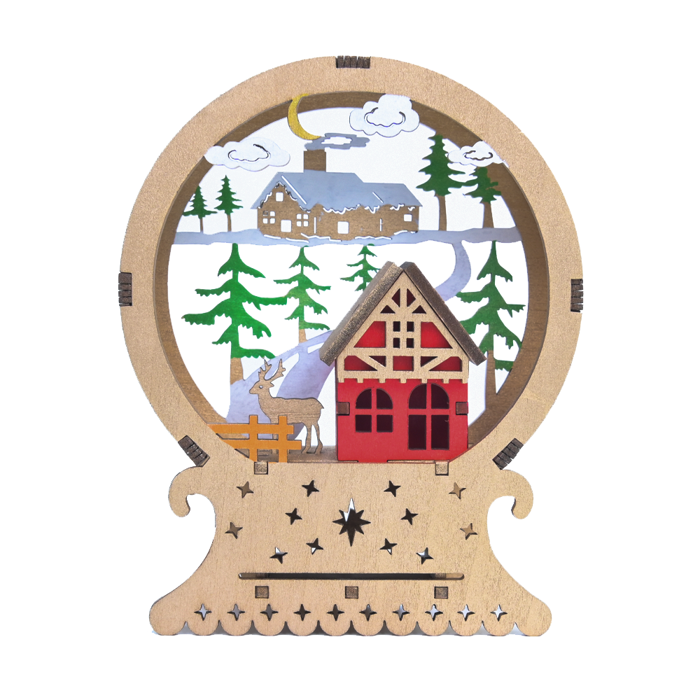 Christmas Wooden Scene Display Bal (Make From Ares)